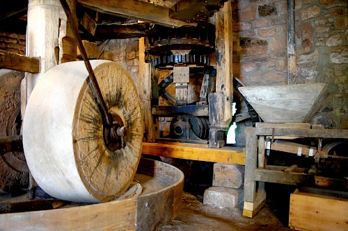 Blick ins Innere der Ölmühle Berschweiler bei Heusweiler.