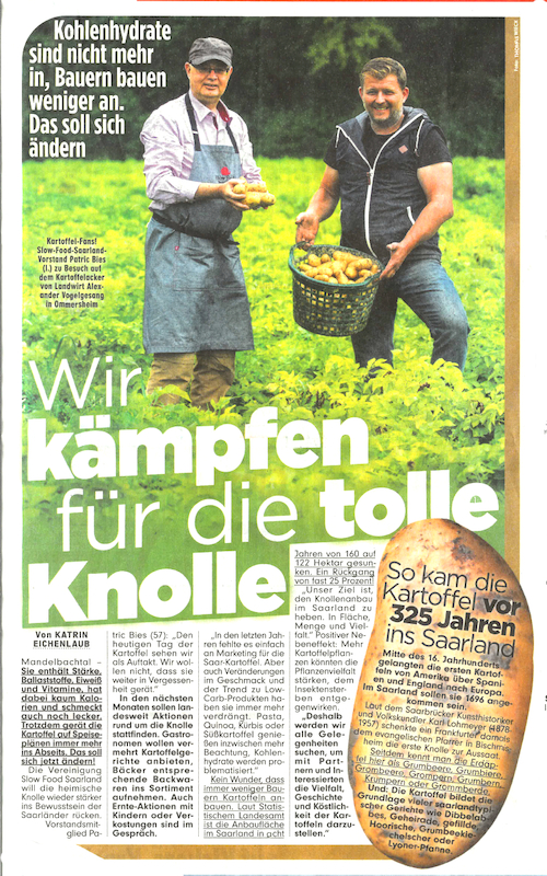 Patric Bies, Bliesgau-Ölmühle mit Alexander Vogelgesang auf dessen Kartoffelfeld bei Ommersheim